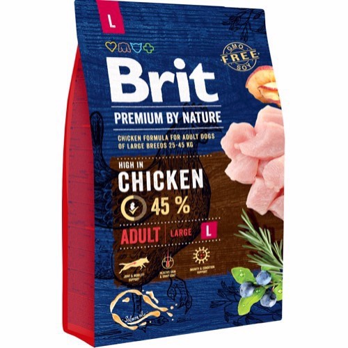 Billede af Brit Premium By Nature Chicken Adult Large Breed, 15 kg