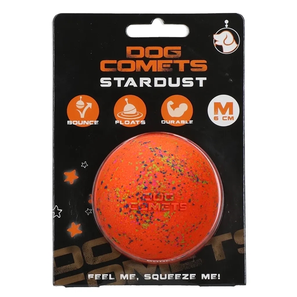 Dog Comets Ball Stardust Orange, Medium