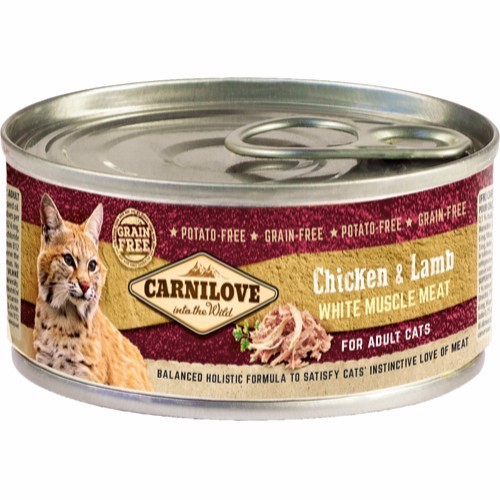 Carnilove Cat Adult dåsemad Lam, 12 dåser á 100g