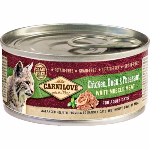 Carnilove Cat Adult dåsemad And & Fasan, 12 dåser á 100g