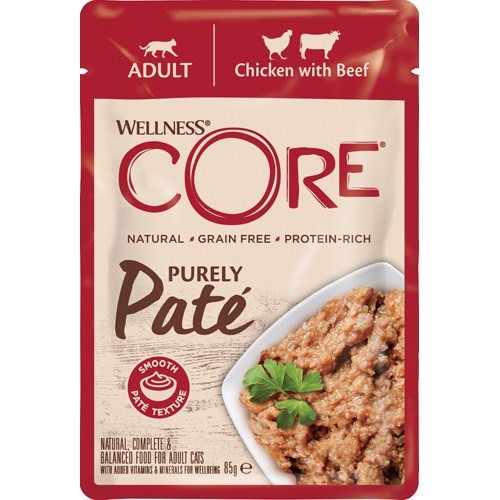 Billede af Core Purely Paté Chicken and Beef, 24 x 85g