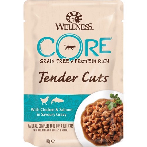 Billede af Core Tender Cuts Chicken/Salmon, 24 x 85g