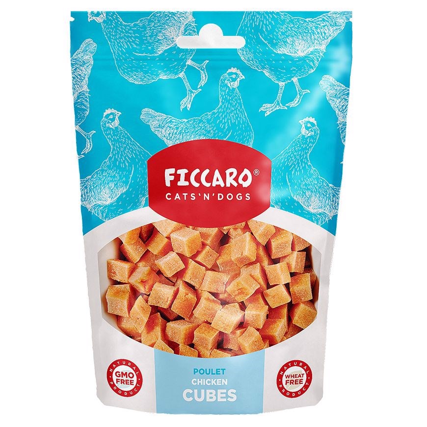 Billede af FICCARO Chicken Cubes, 100g hos MyPets.dk