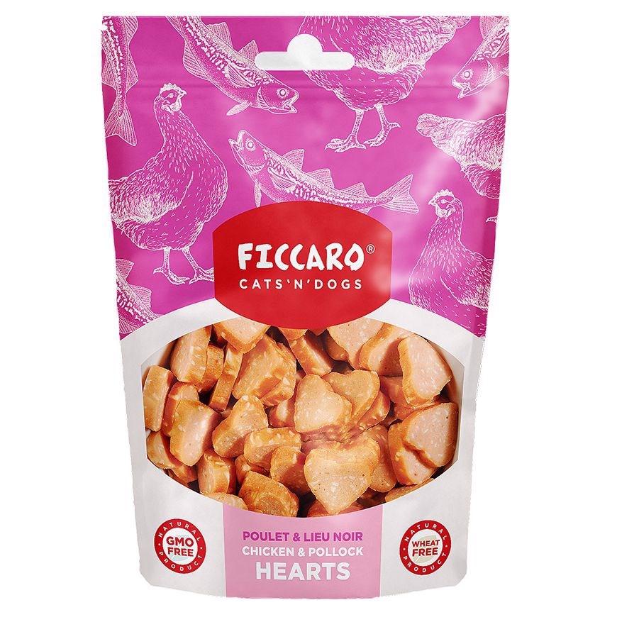 FICCARO Chicken and Pollock Hearts, 100g
