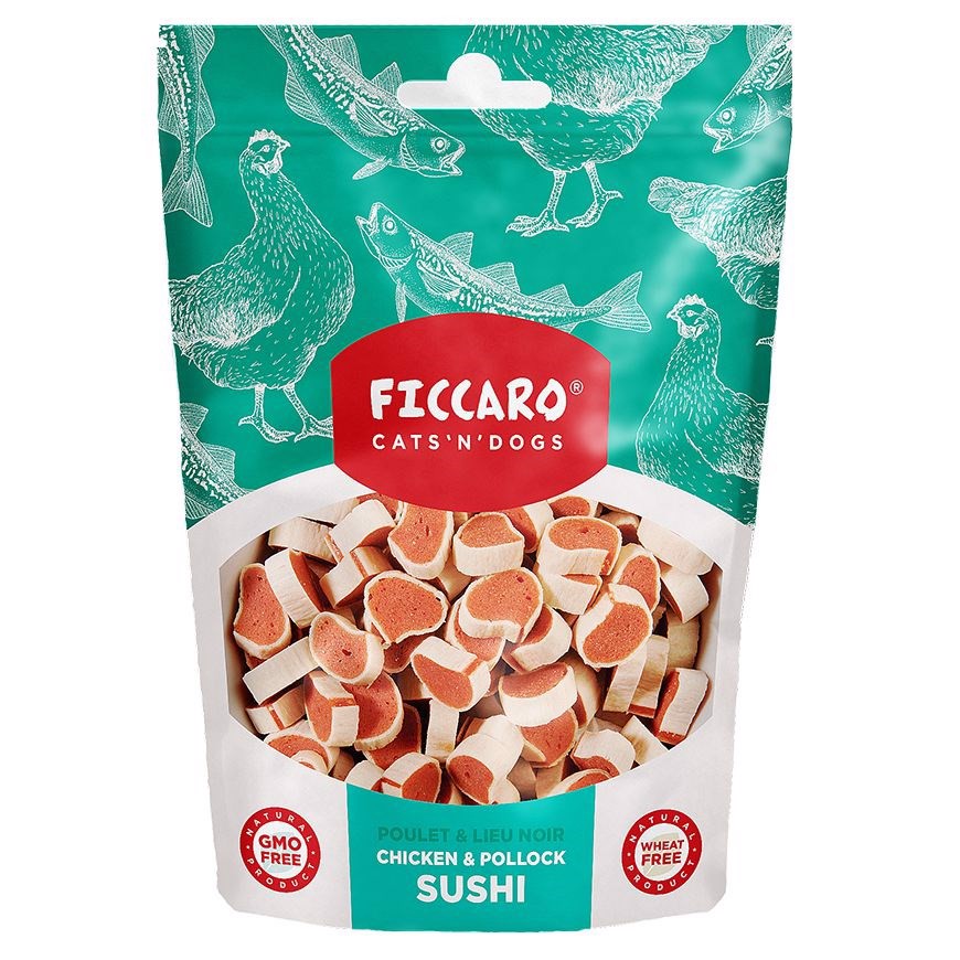 Billede af FICCARO Chicken and Pollock Sushi, 100g hos MyPets.dk