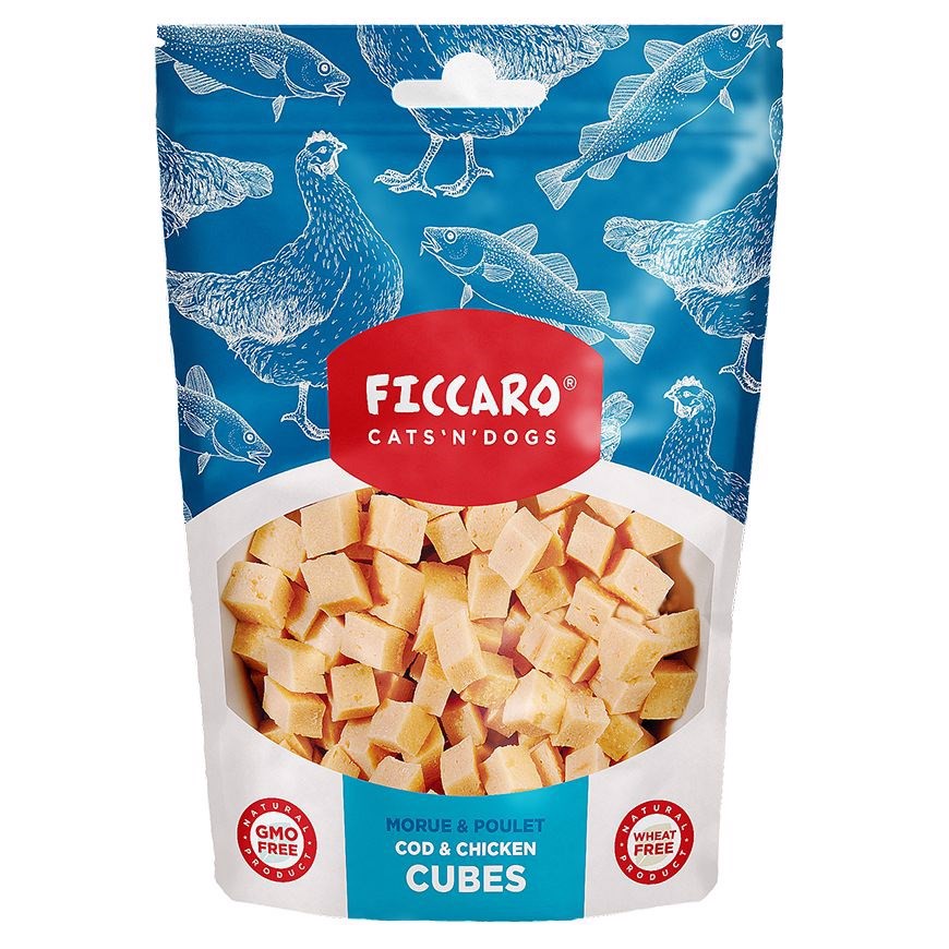 Billede af FICCARO Cod and Chicken Cubes, 100g hos MyPets.dk