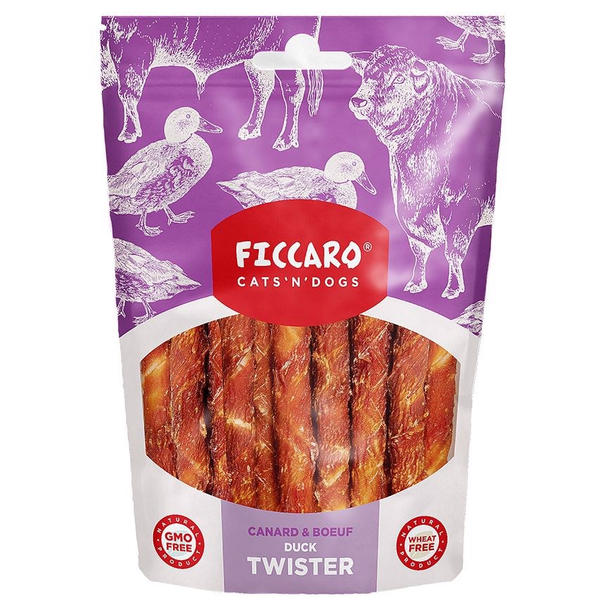 Billede af FICCARO Duck Twister, 100g hos MyPets.dk