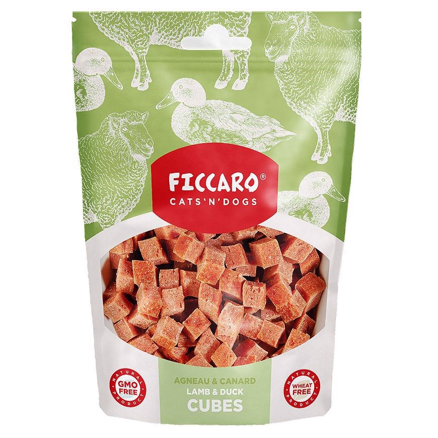 FICCARO Lamb and Duck Cubes, 100g - KORT DATO