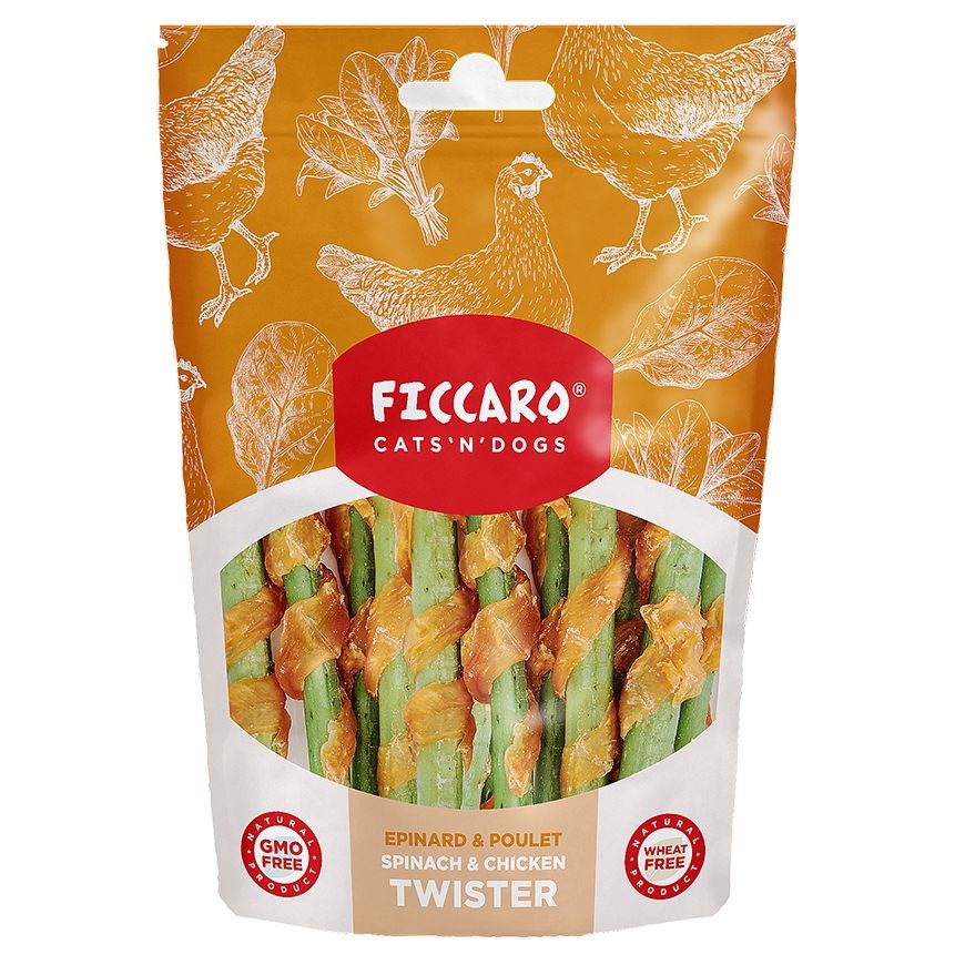 FICCARO Spinach and Chicken Twister, 100g