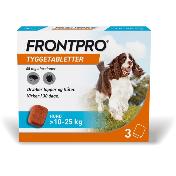 Frontpro tyggetablet mod flåter og lopper på hunde, 10-25 kg
