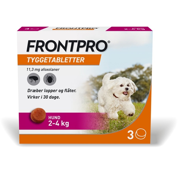 Frontpro tyggetablet mod flåter og lopper på hunde, 2-4 kg