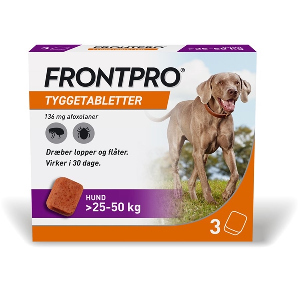 Frontpro tyggetablet mod flåter og lopper på hunde, 25-50 kg