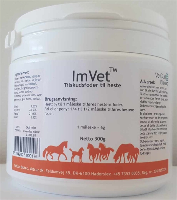 Vetcur ImVet pulver tilskud til hest, 300g