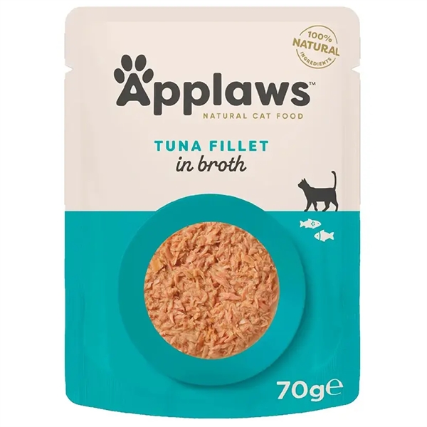 Applaws Cat Pouch Tuna Fillet in Broth, 12 pouches