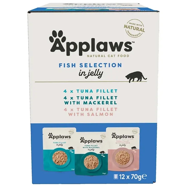 Applaws Cat Pouch Fish Jelly Selection, 12 pouches