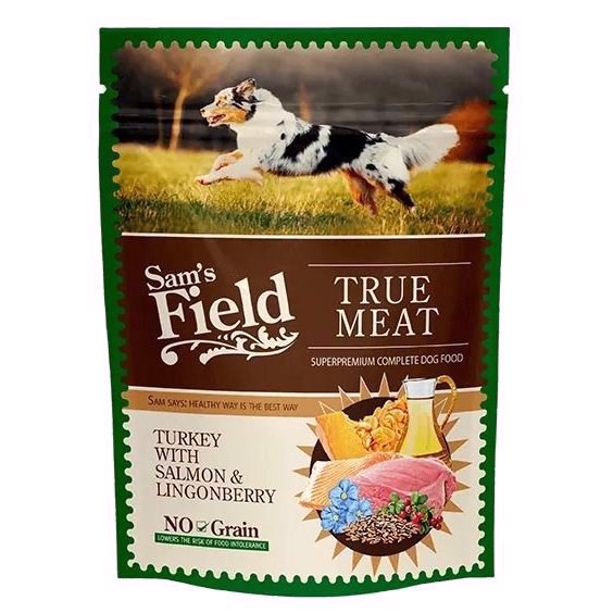 Sams Field True Meat Turkey & Salmon pouch, 260g