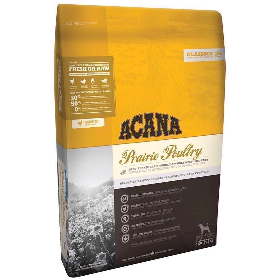 Acana Prairie Poultry hundefoder, Classics, 11.4 kg - KORT DATO