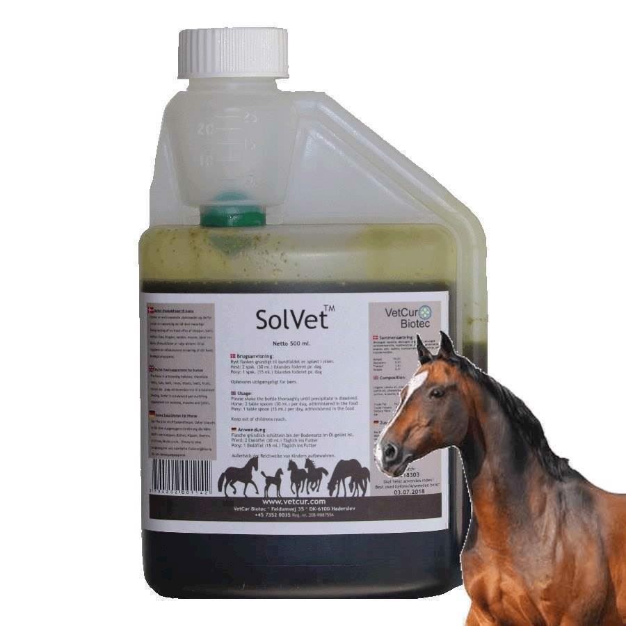 Solvet Olietilskud Til Hest, 500 Ml