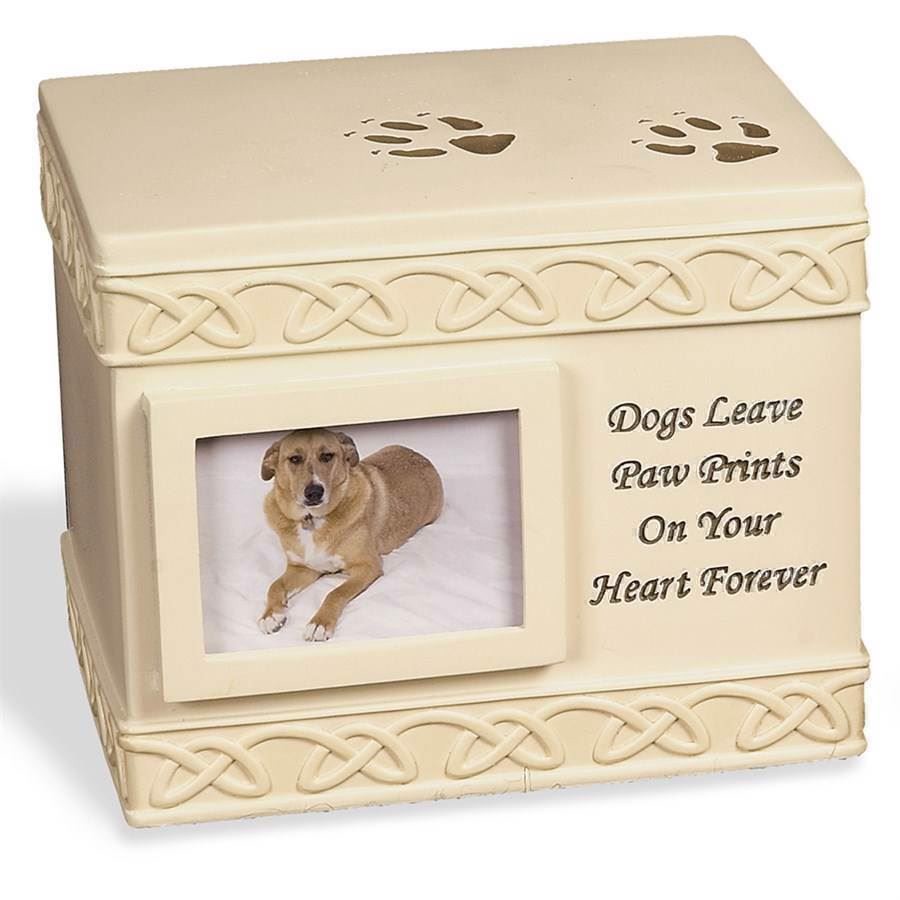 Hundeurne smuk firkantet urne til hund med fotoramme