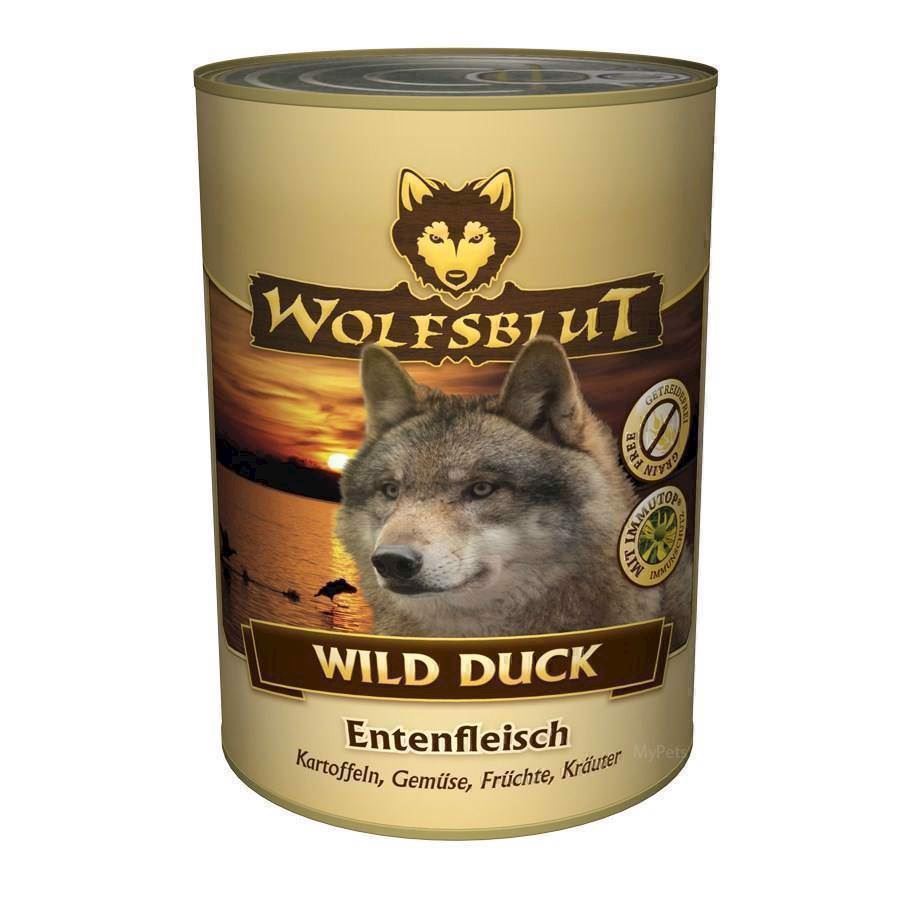 WolfsBlut Wild Duck Adult dåsemad, 395 gr. thumbnail