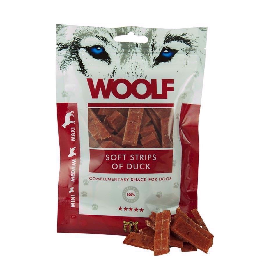 Billede af WOOLF Soft strips of Duck hos MyPets.dk