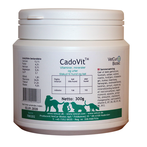 CadoVit, vitaminer, mineraler og urter til hund og kat, 130g