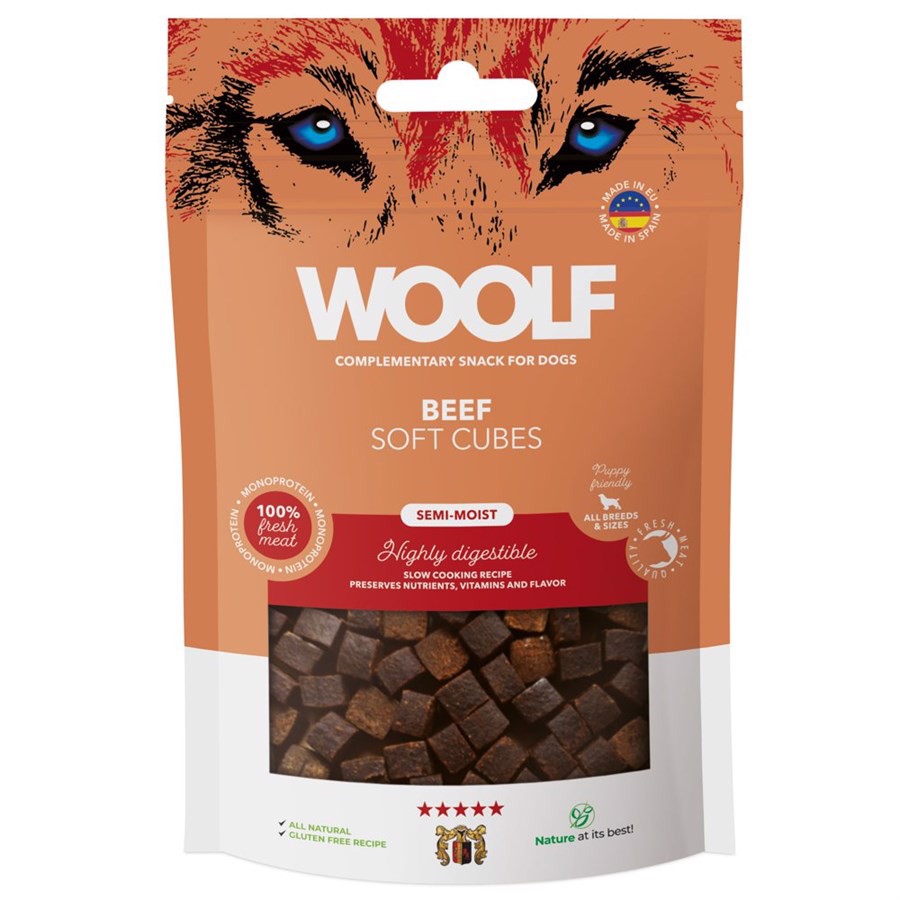 Billede af Woolf Soft Cubes Beef, 100g