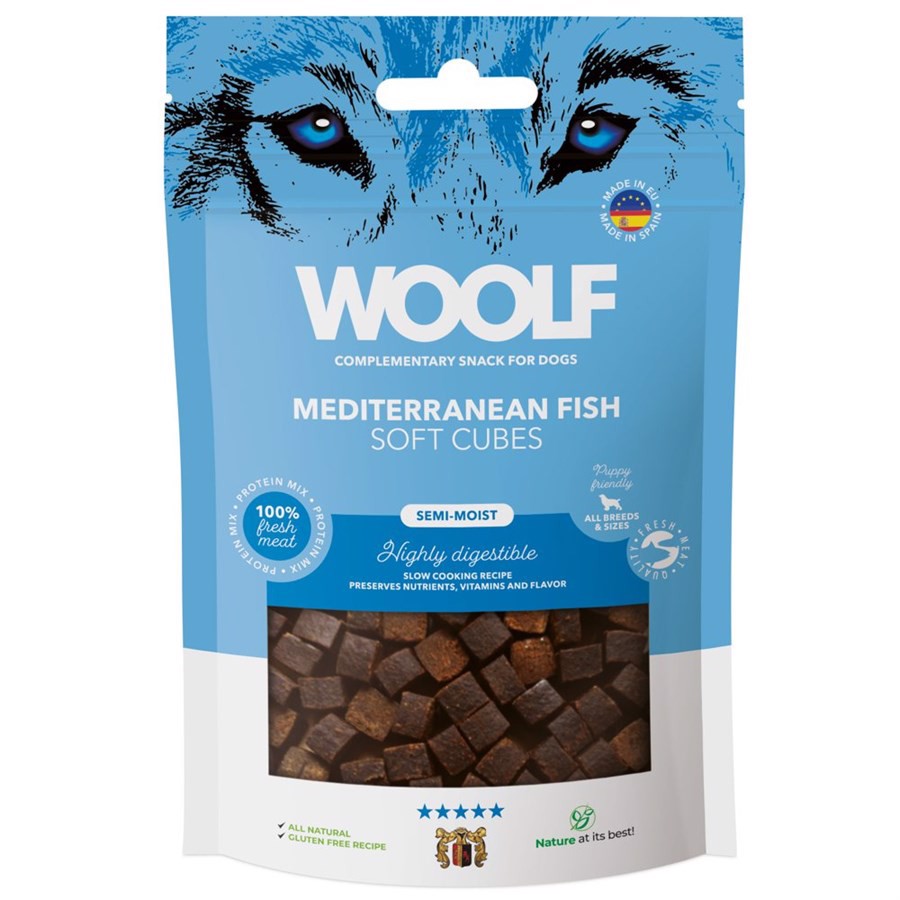 Billede af Woolf Soft Cubes Mediteranean Fish, 100g