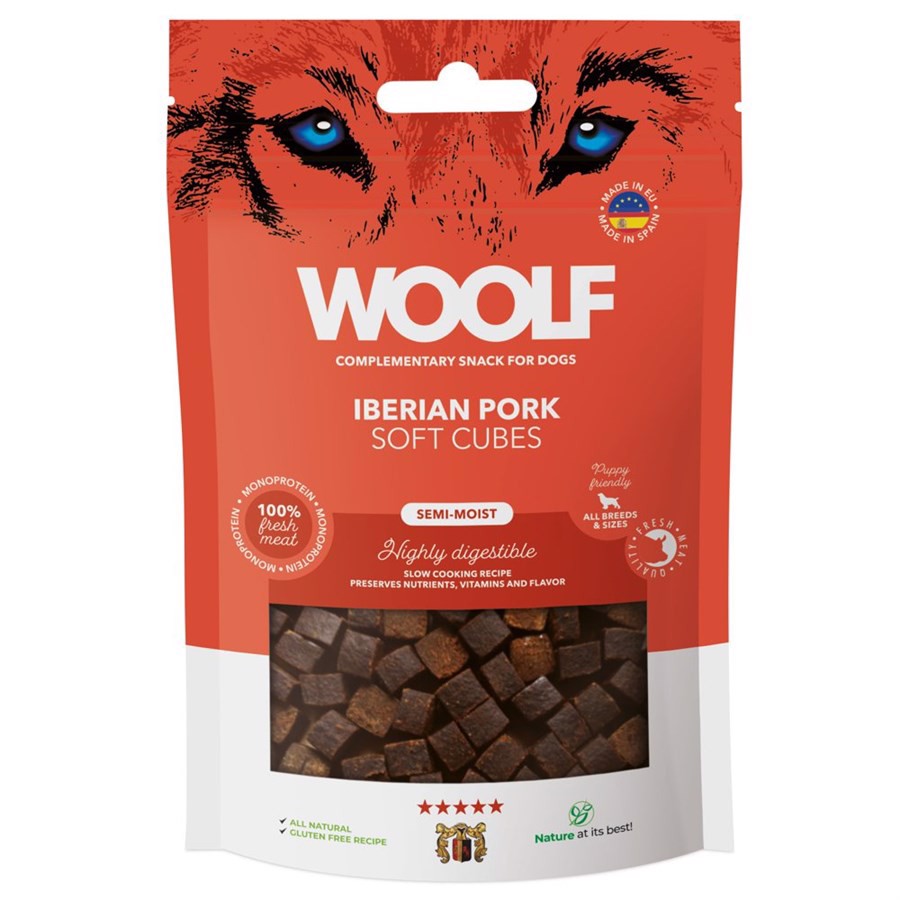 Billede af Woolf Soft Cubes Iberian Pork, 100g hos MyPets.dk