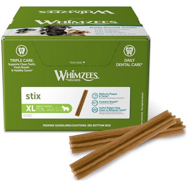 Whimzees Stix Dental Treat XL, kasse med 30 stk