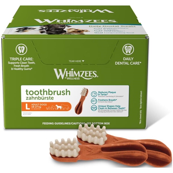 Whimzees Toothbrush Dental Treat Large, kasse med 30 stk