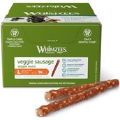 Whimzees Veggie Sausage, Large - kasse med 50 stk