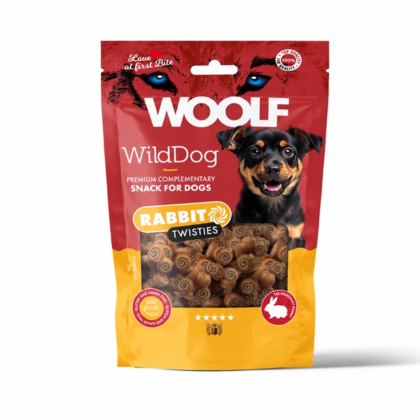 Woolf WildDog Rabbit & Cod Twisties, 100g