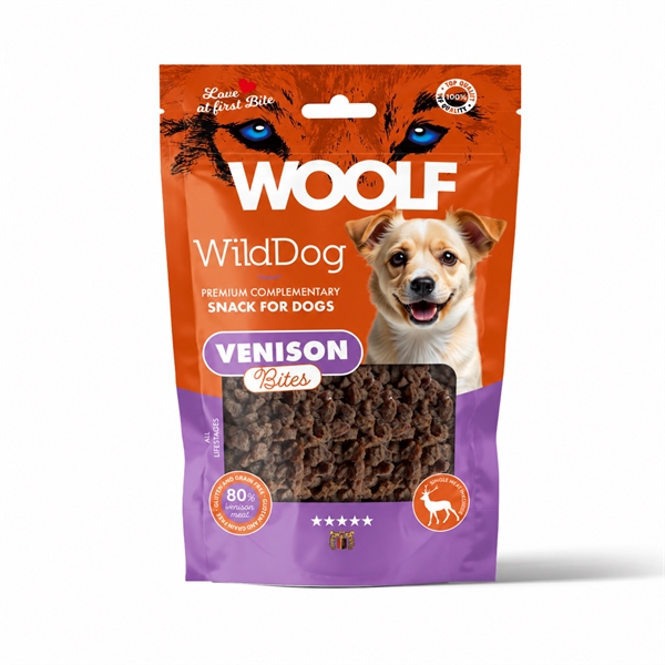Woolf WildDog Soft Venison Bites, 100g