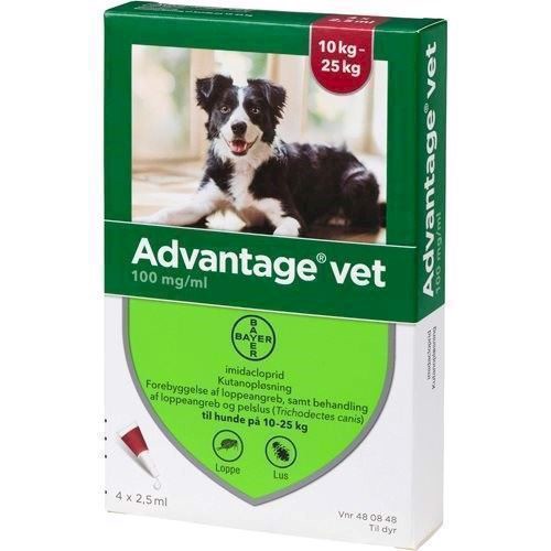 Billede af Advantage Vet loppemiddel til hunde 10-25 kg, 4 x 2.5 ml hos MyPets.dk