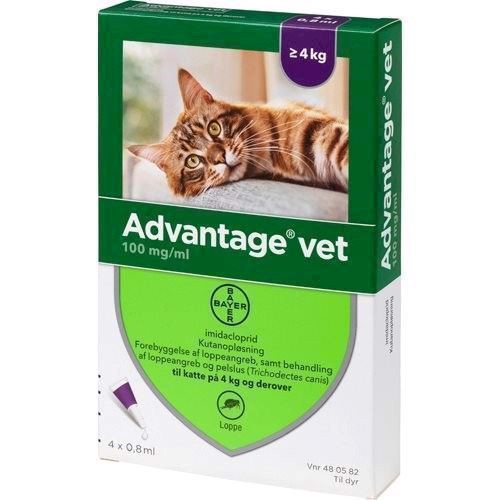 Billede af Advantage loppemiddel til katte over 4 kg, 4 x 0.8 ml