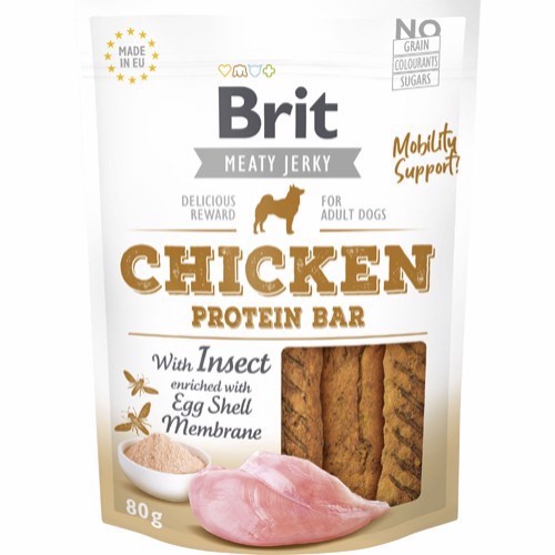 Billede af Brit Jerky Protein Bar - Chicken with Insects, 12 x 80g