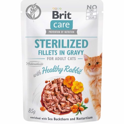 BRIT Cat Fillet in Gravy Sterilized Rabbit, 24 poser á 85g