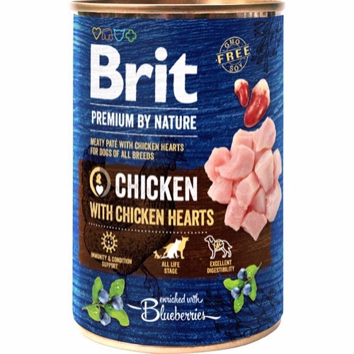 Billede af Brit Premium By Nature dåsemad Chicken w/Hearts, 400g