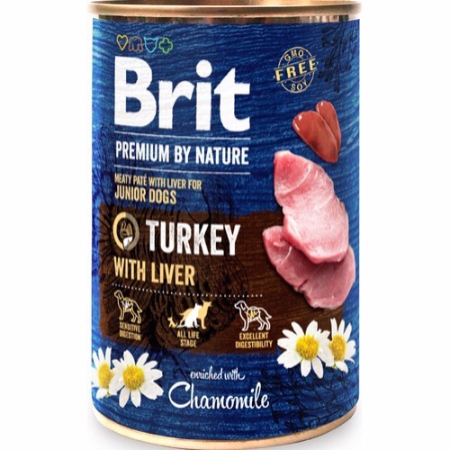 Billede af Brit Premium By Nature dåsemad Turkey w/Liver, 400g hos MyPets.dk