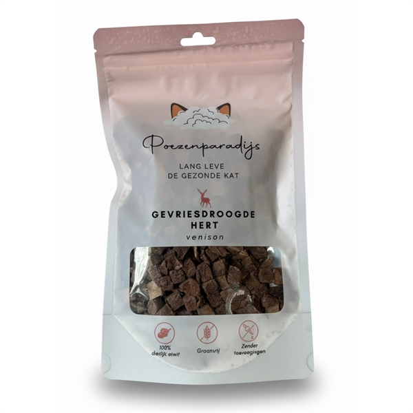 Cat Paradise 100% Frysetørret Hjort til katte og hunde