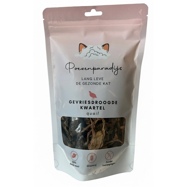Cat Paradise 100% Frysetørret Vagtel til katte og hunde