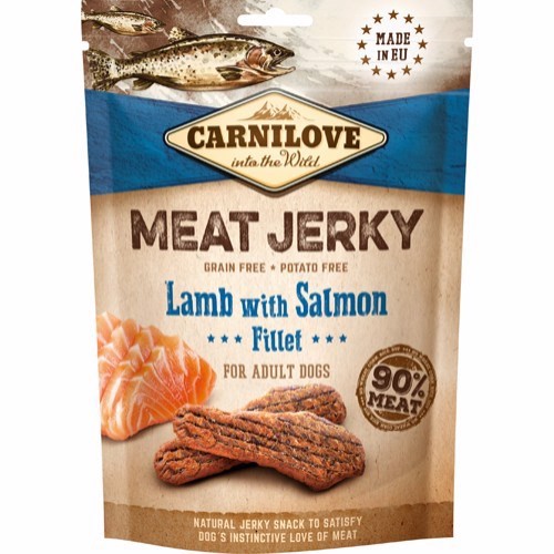 Carnilove Meat Jerky, Lam og Laks Fillet, 100g thumbnail