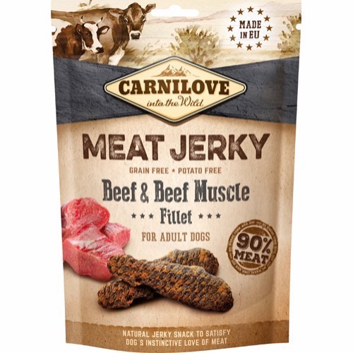 Billede af Carnilove Meat Jerky, oksefillet, 100g