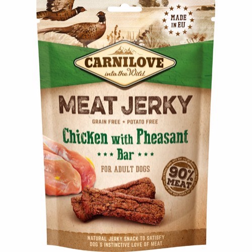 Carnilove Meat Jerky, Kylling og Fasan bar, 100g