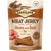 Carnilove Meat Jerky, Kylling og Vagtel Bar, 100g