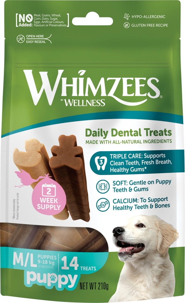 Whimzees Puppy M/L, 14 stk, 210g