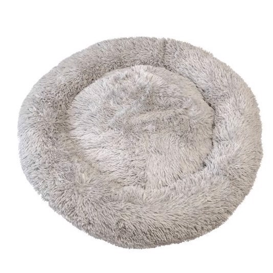 Billede af Beroligende Donut hundeseng Fluffy, Beige, Large, 100 x 100 cm hos MyPets.dk