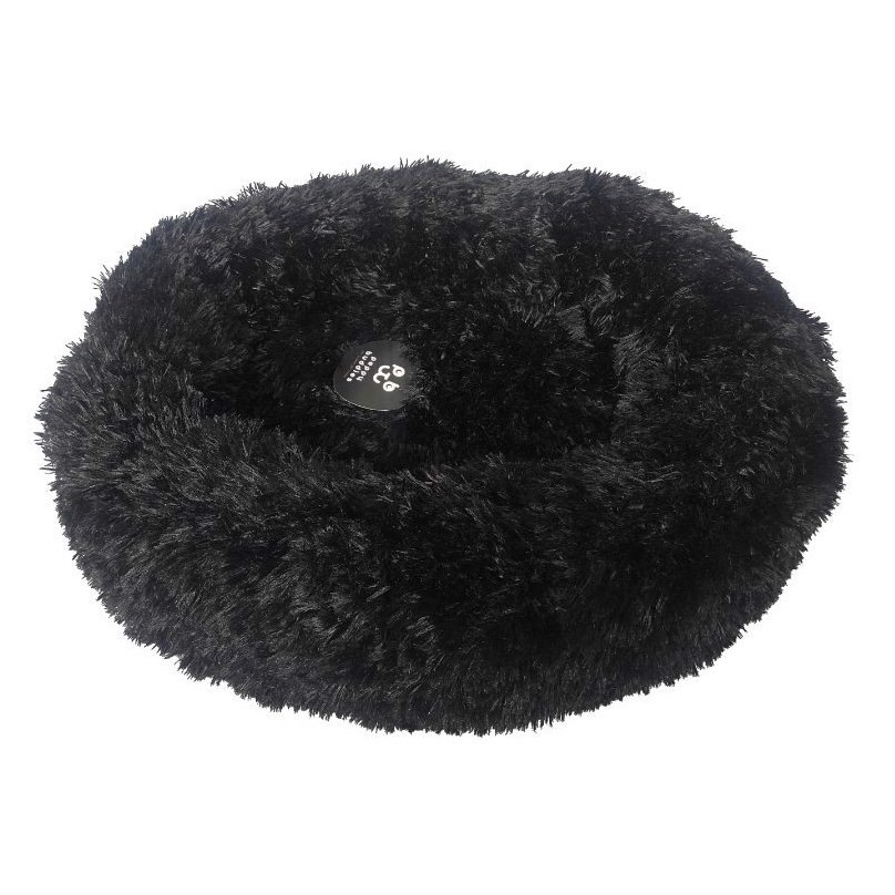 Beroligende Donut hundeseng Fluffy, Sort, Large, 100 x 100 cm thumbnail