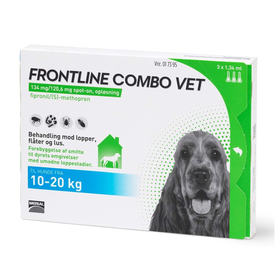 Frontline Combo loppemiddel til hunde 10-20 kg, 3 stk - KORT DATO